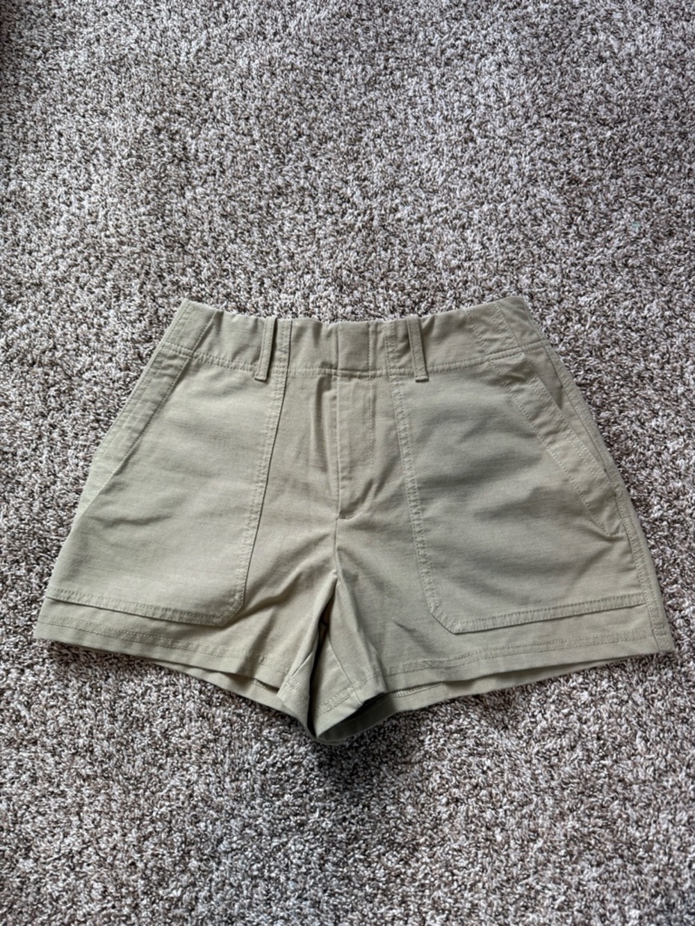 Athleta Olive Green Cargo-Style High-Waist Shorts